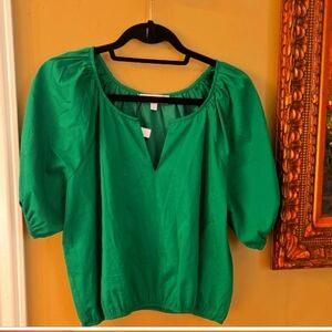 Anthropologie Emerald Green Blouse